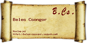 Beles Csongor névjegykártya